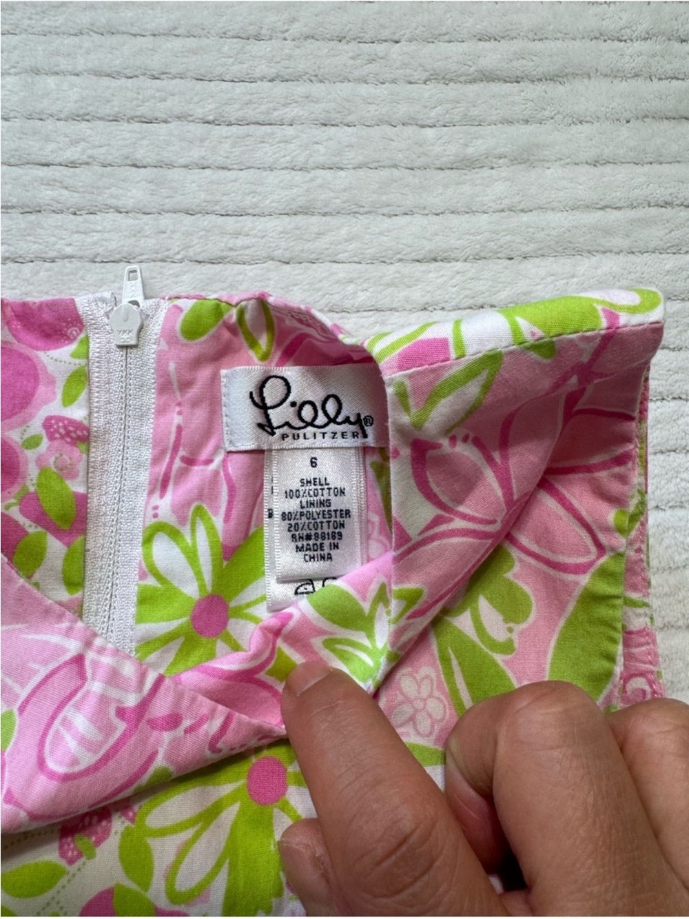 Lilly Pulitzer Pink & Lime Patchwork A-Line Dress - Picture 5 of 8